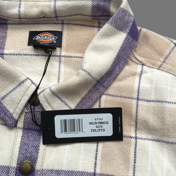 Dickies Nimmons Plaid Flannel Snap Shirt Mens Multicolor XXL NWT - Picture 4 of 7